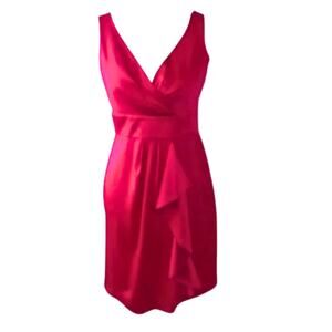 Banana Republic Pink V Neck Ruffle Sleeveless Sheath Dress Size 4 Cocktail Party
